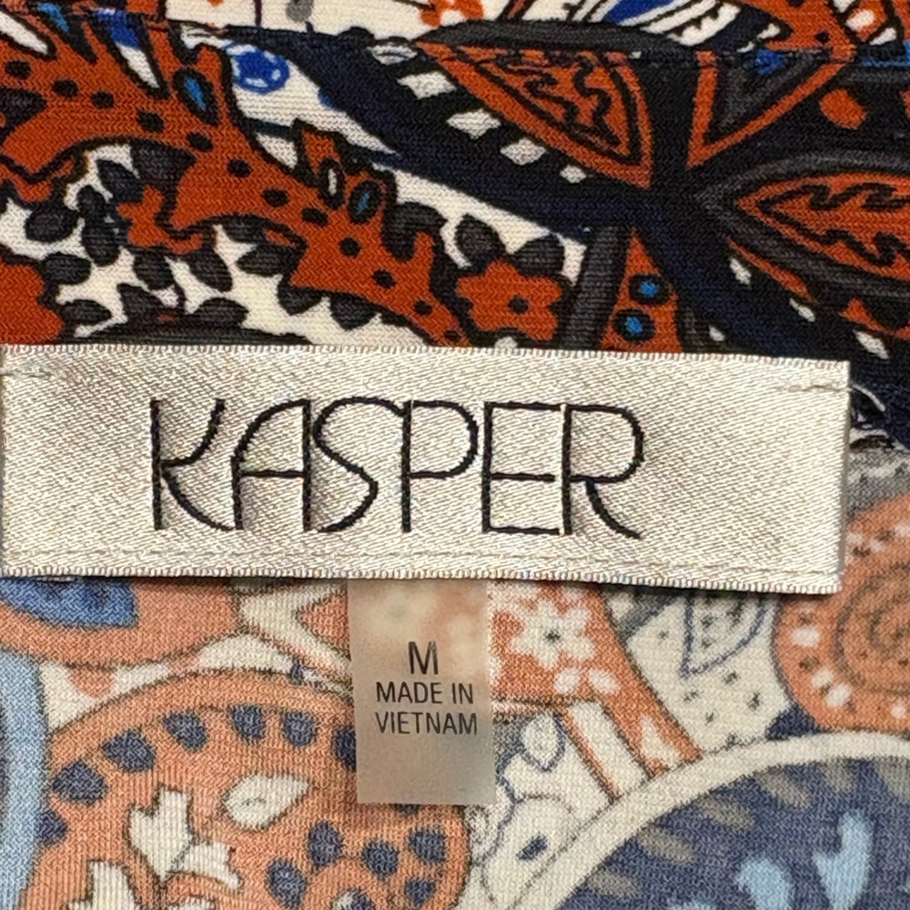 Kasper Paisley Sleeveless Blouse Size Medium. Stretch, colorful, office, summer - Picture 5 of 12